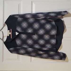 Long Sleeve Michael Kors Navy & White Blouse